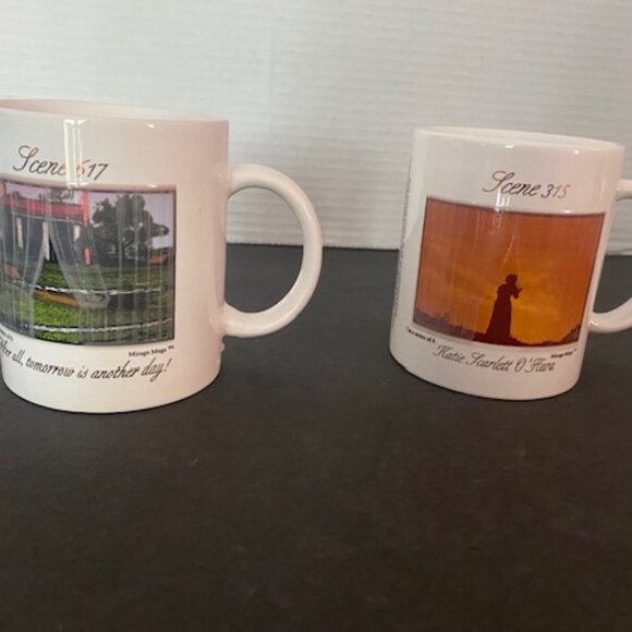 2 New VINTAGE 1995 GONE WITH THE WIND Mirage Mugs - Scarlet O'Hara & Tara - Picture 7 of 9